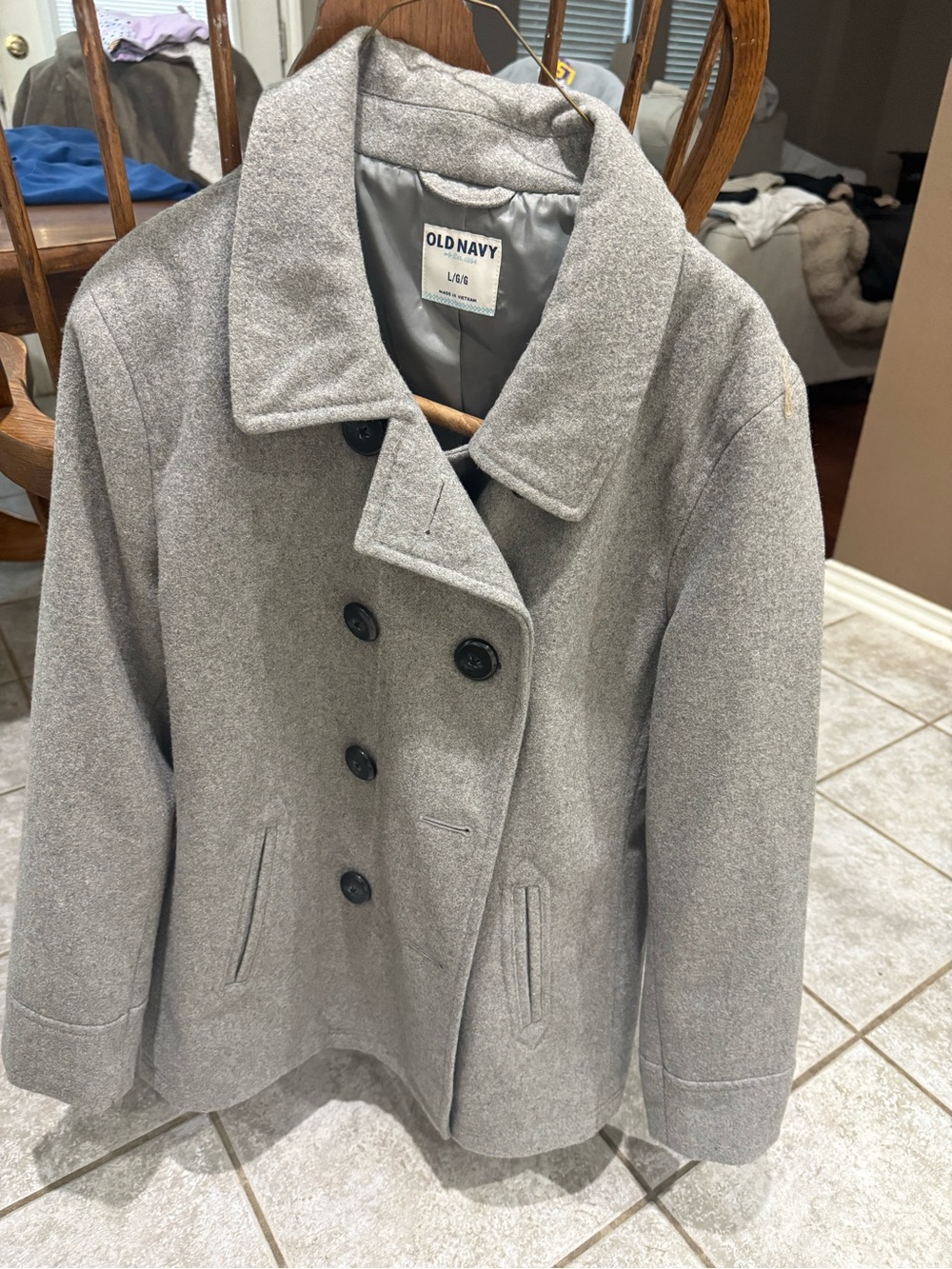 Old Navy Light Gray Wool-Blend Coat